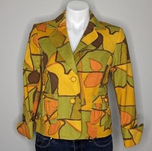 ✨3/$15 Kasper Sportswear yellow green orange retro style professional jacket 4P